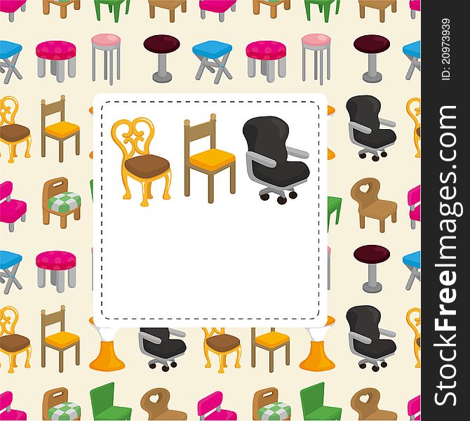 Cartoon chair furniture card,vector,illustration