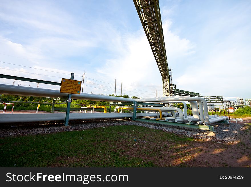 Gas line in petrochemical plant