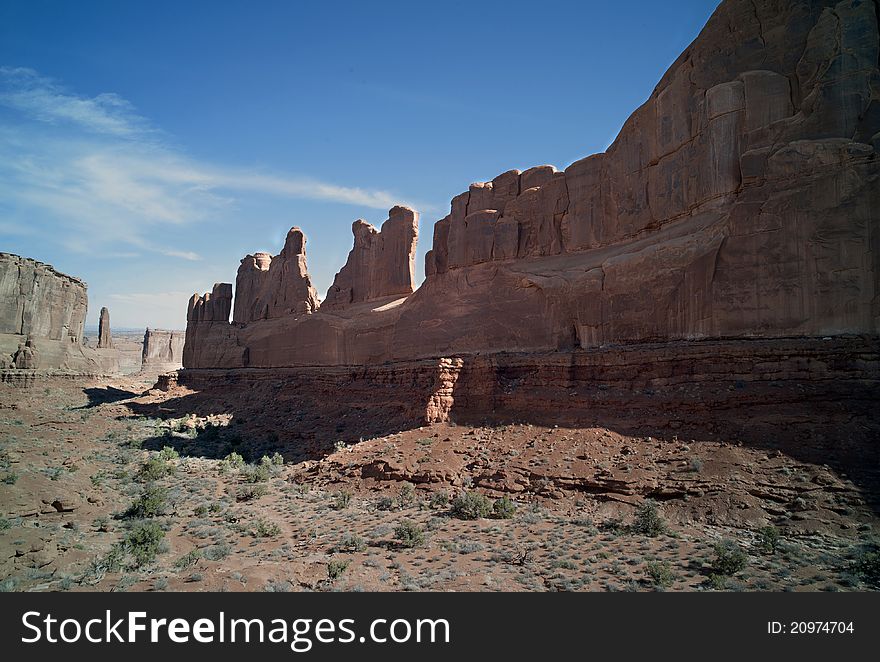 Desert landscape. Arches National Park. Utah. USA.