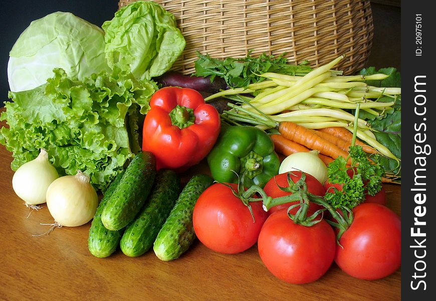 Group of fresh vegetables on a table
