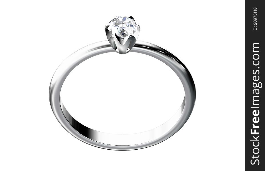 Diamond ring isolated on white background. Diamond ring isolated on white background