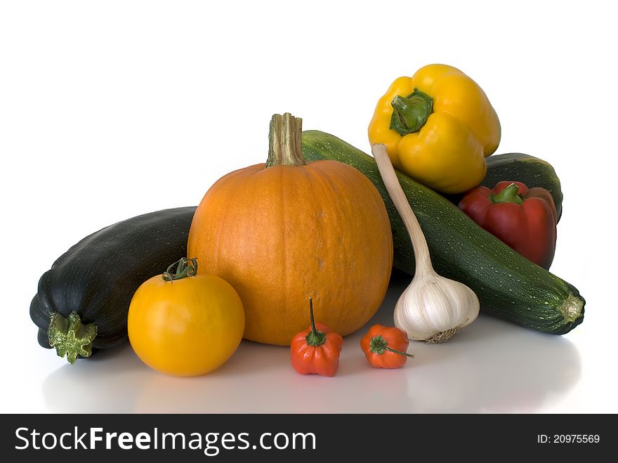 Fresh different vegetables isolated on white background. Fresh different vegetables isolated on white background