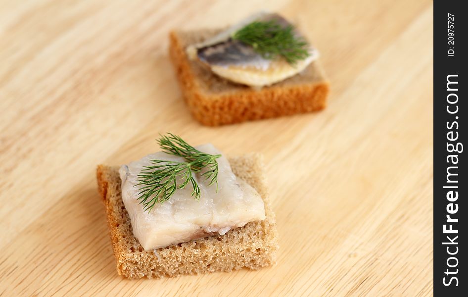 Herring On A Piece Of Rye Bread