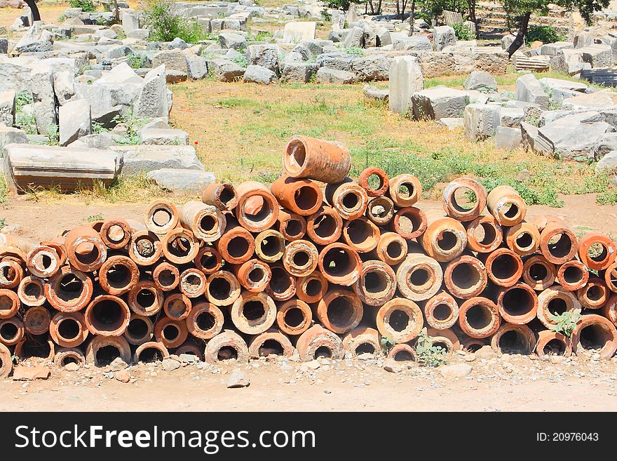 Antique ruins in a city in the Efes, Turkey