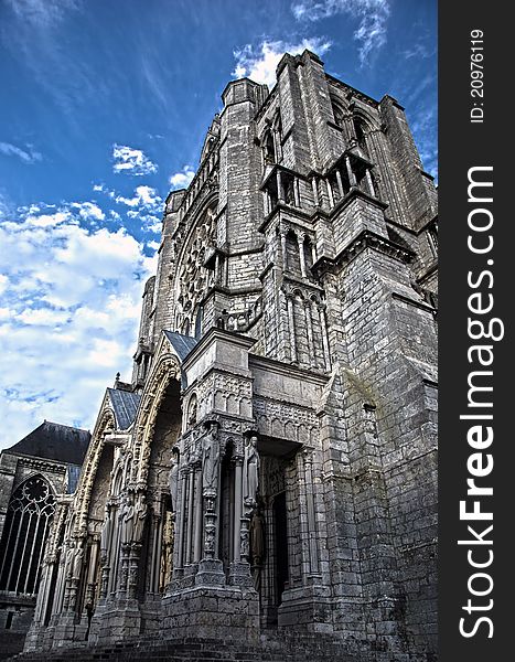 Vertical view chartres cathedral, Chartres, France