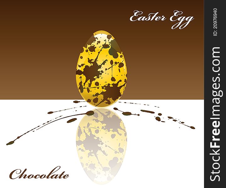 Chocolate easter egg with splatter