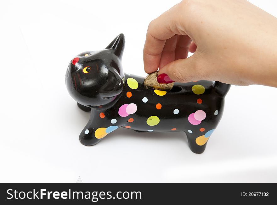 Money box in the shape of cat