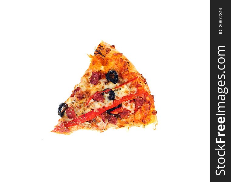 ItalianPizza Slice Over White Background