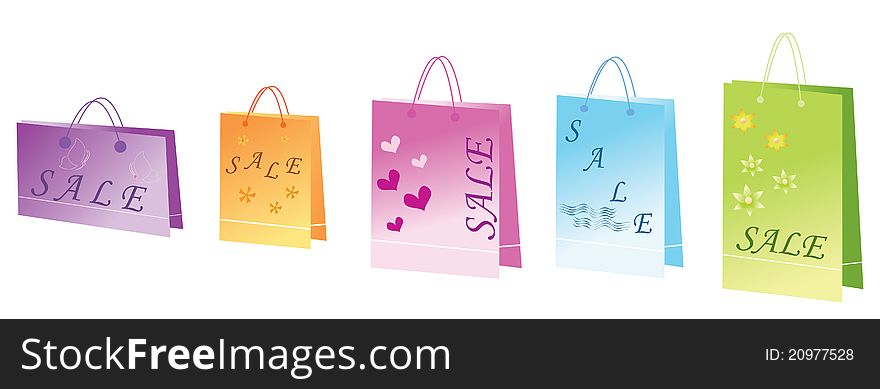 Bags for shopping isolated. Vector illustration.