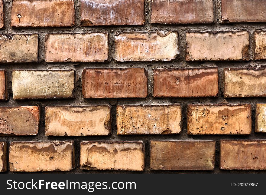 Texture of a brick wall closeup