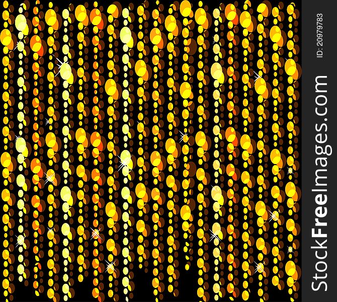 Festive sparkling gold elements on dark background. Festive sparkling gold elements on dark background