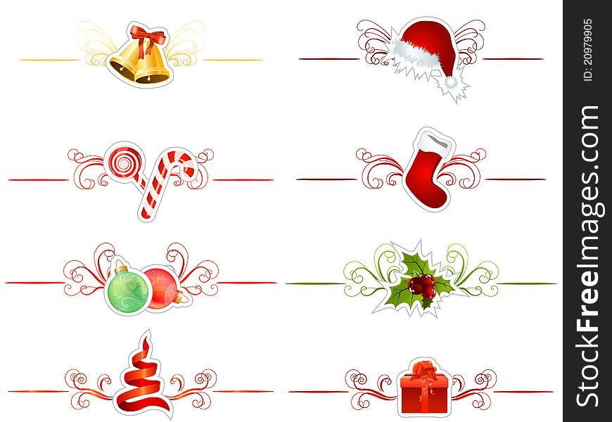 Set Of DifferentChristmas Elements