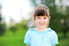 Outdoor Portrait Of Cute Child Girl In Blue Jacket Stock Images Outdoor Portrait Of Cute Child Girl In Blue Jacket Stock Images