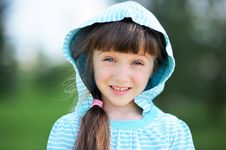 Outdoor Portrait Of Cute Child Girl In Blue Jacket Royalty Free Stock Images Outdoor Portrait Of Cute Child Girl In Blue Jacket Royalty Free Stock Images