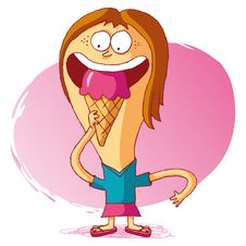 Girl Eating An Ice Cream Royalty Free Stock Photos Girl Eating An Ice Cream Royalty Free Stock Photos