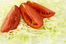 Tomatoes And Cabbage Stock Photography