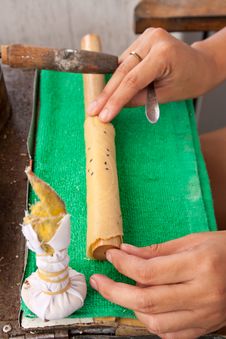Kind Of Thai Sweetmeat,coconut Stick Royalty Free Stock Photography