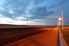 Railway At Dusk Stock Photography Railway At Dusk Stock Photography