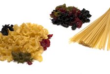 Two Heaps Of Gigli Pasta And Spaghetti Brunch Royalty Free Stock Image Two Heaps Of Gigli Pasta And Spaghetti Brunch Royalty Free Stock Image