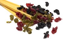 A Few Gigli Colored Pasta And Spaghetti Stock Photos A Few Gigli Colored Pasta And Spaghetti Stock Photos