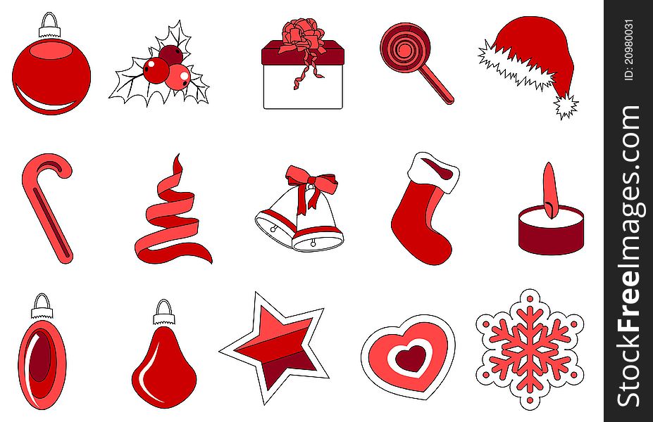 Collection of different christmas icons