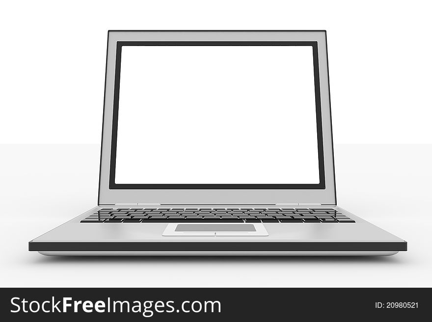 Laptop Computer Isolated On White.