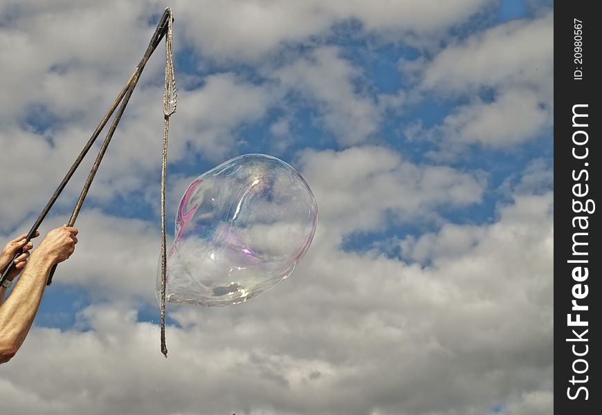 Festival Bubble Blowing Against Sky