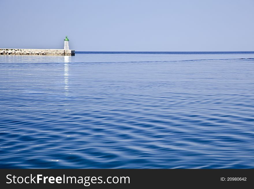 View croatia sea landscape and breaker and light house. View croatia sea landscape and breaker and light house
