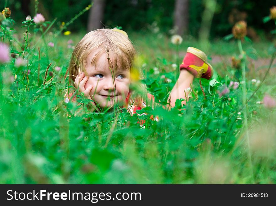 Beautiful Girl In The Meadow