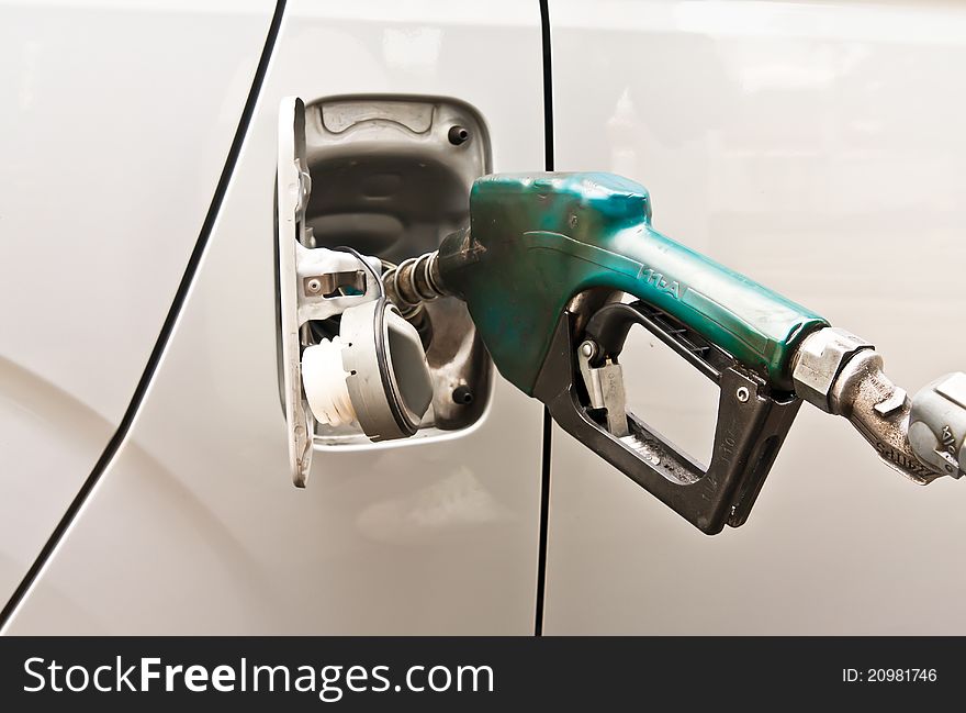 Handle of Dispensing fuel refueling petroleum into car