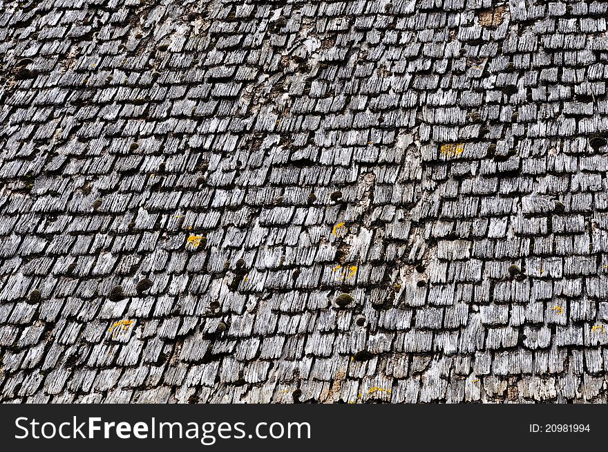 Old wood tiled roof background