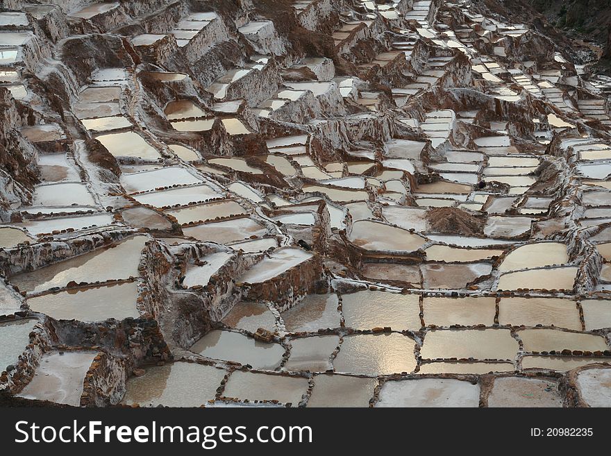 Salt Flats at Sunset, Peru. Salt Flats at Sunset, Peru