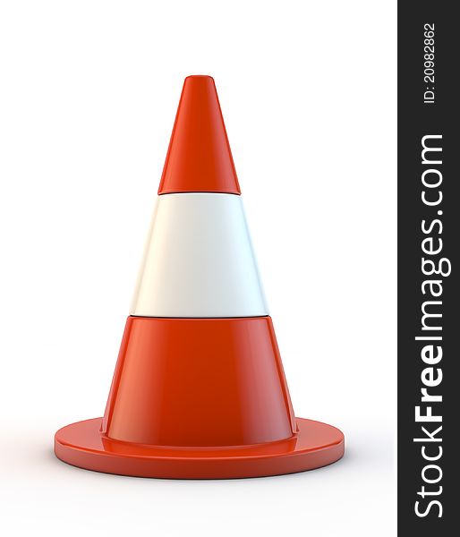 Traffic cones. 3d image on white background. Traffic cones. 3d image on white background