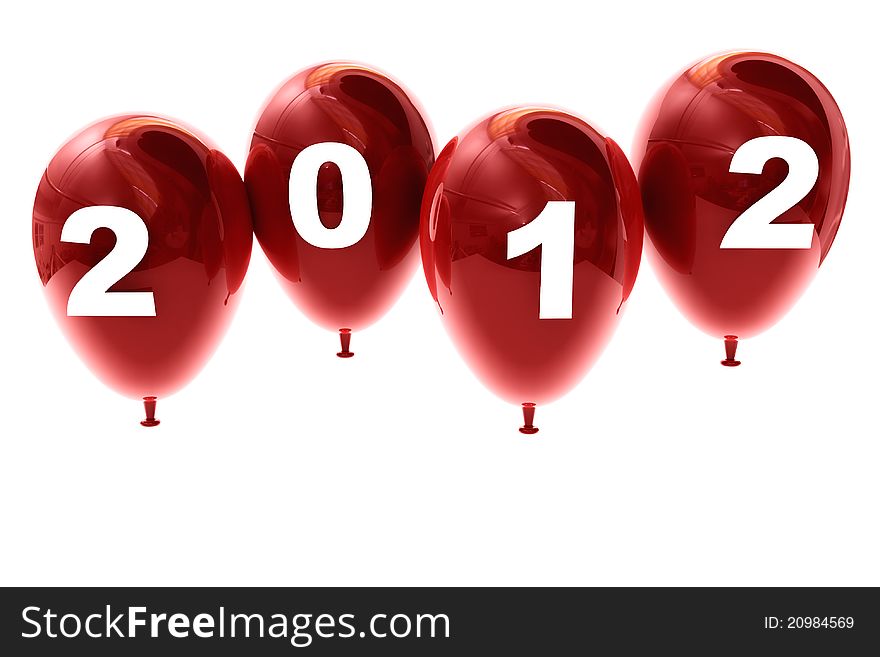 3d new year 2012 number on Ballon shape. 3d new year 2012 number on Ballon shape