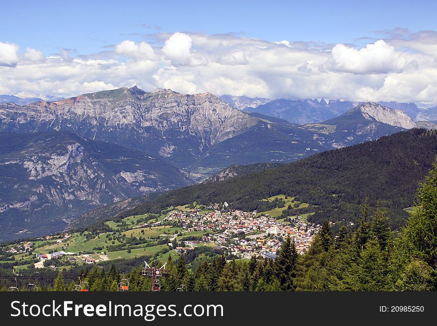 A mountainous landscape of the Italian Alps. A mountainous landscape of the Italian Alps