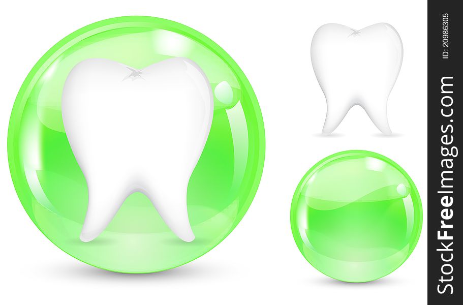 Abstract of protection tooth isolate on white background