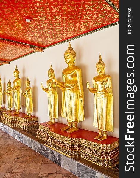Buddha images at wat Pho thailand bangkok.