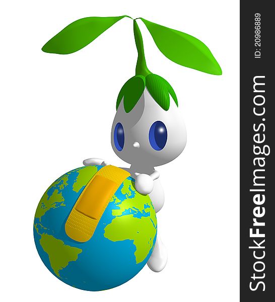 The character to spread awareness of environmental issues. The character to spread awareness of environmental issues.