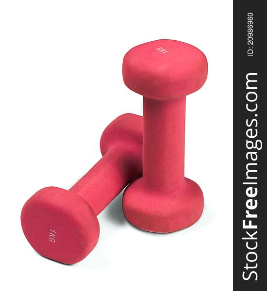 Two Dumbbells Isolated on a White Background. Two Dumbbells Isolated on a White Background