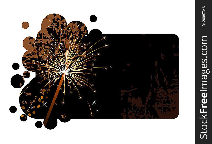 Realistic sparkling firecracker on a black background. Realistic sparkling firecracker on a black background