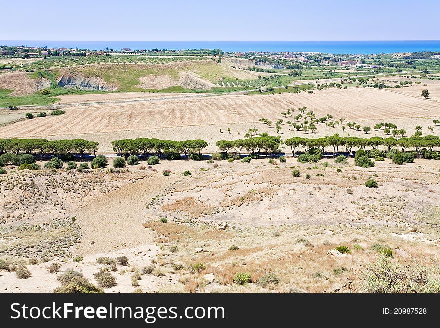 Rural view on Mediterranean coast near Agrigento, Sicily. Rural view on Mediterranean coast near Agrigento, Sicily