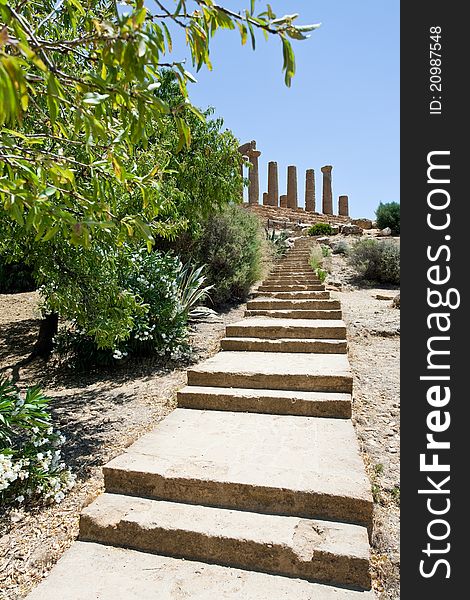 Steps to Temple of of Juno, Agrigento, Sicily