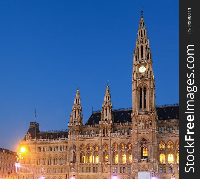 Vienna s City Hall at sunrise