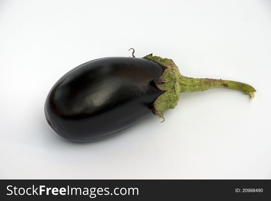 One Eggplant on white background