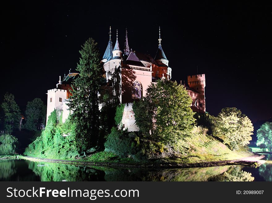 Haunted castle - Bojnice, Slovakia at night. Haunted castle - Bojnice, Slovakia at night.