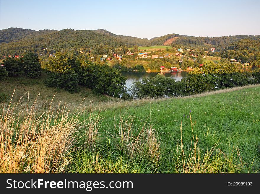 Mountains with green forest landscape. Mountains with green forest landscape.