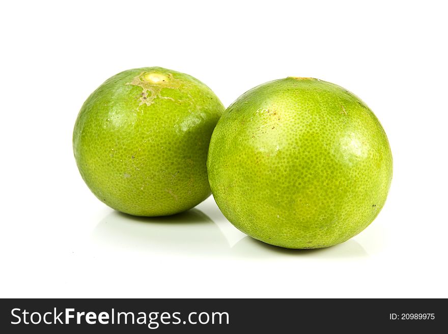 Group of fresh lime on the white background