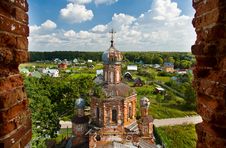 Old Orthodox Church Bird-fly View Royalty Free Stock Images Old Orthodox Church Bird-fly View Royalty Free Stock Images