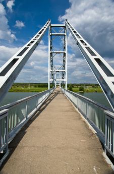 Modern Steel Bridge Over River Stock Image