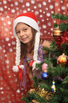 The Girl In Cristmas Stock Image The Girl In Cristmas Stock Image